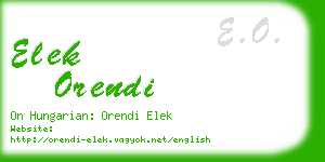 elek orendi business card